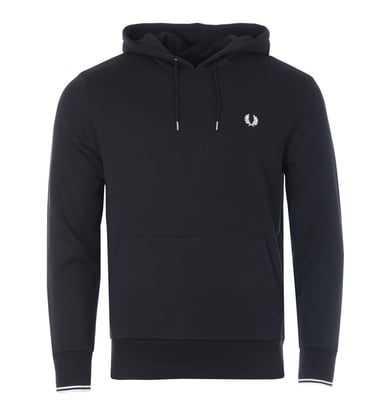 Men's Fred Perry Tipped Hooded Sweatshirt in Black
