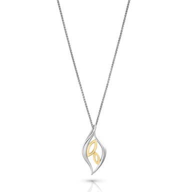 Orphelia 'Charlotte' Dames 925 Sterling Zilveren Ketting met Hanger - Zilver/Goud ZH-7523