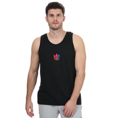 Men's adidas Originals Adicolor 3D Trefoil 3-Stripes Tank Top in Black
