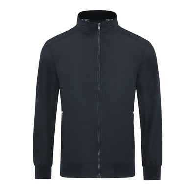 Men's Bomber Jacket with Stand-Up Collar, Transitional Jacket for Autumn, Casual Sports Jacket Black