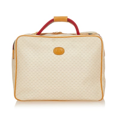 Vintage Gucci Microguccissima Coated Canvas Travel Bag White