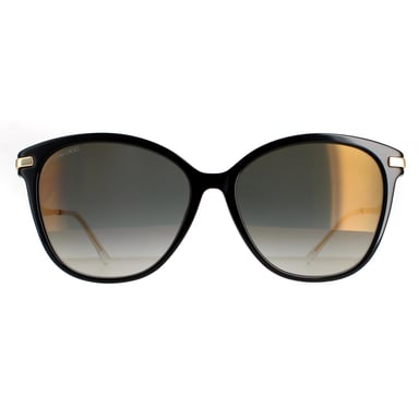Jimmy Choo CatEye Womens Black Grey Gradient Gold Mirror Peg/F/S