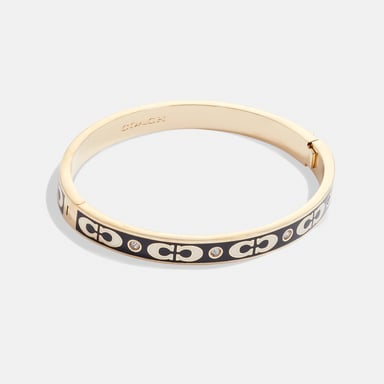 Kissing C Enamel Hinged Bangle