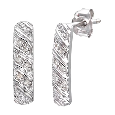 9ct White Gold Ladies 5pt Diamond Earrings