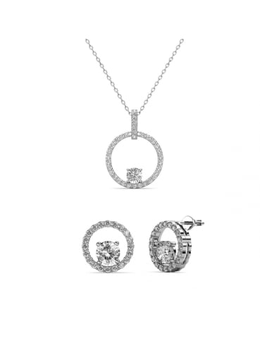 Desiree Set and Box - Silver and Crystal