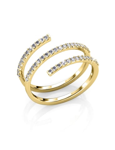 Spiral Ring - Gold and Crystal