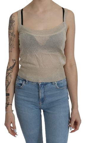 BYBLOS Beige Sleeveless Tank See Through Top