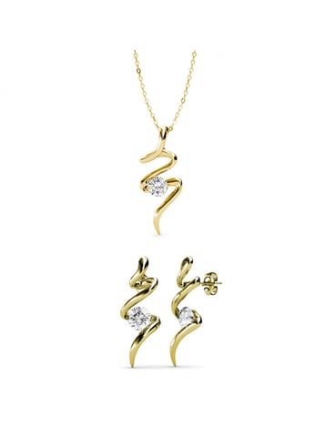 Spiral set - Gold and Crystal