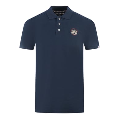 Aquascutum London Crest Marinblå pikétröja