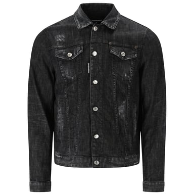 Dsquared2 Men's Distressed Denim Jacket Black