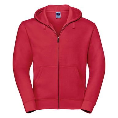 Russell Mens Authentic Full Zip Hooded Sweatshirt / Hoodie (Classic Red)