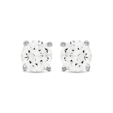 Luxenter basic earrings in 925 sterling silver and shiny rhodium plated zirconia finish