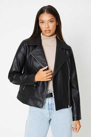 Faux Leather Biker