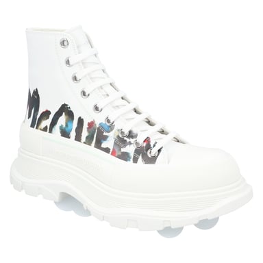 Alexander McQueen Tread Slick Boots 'White Graffiti'