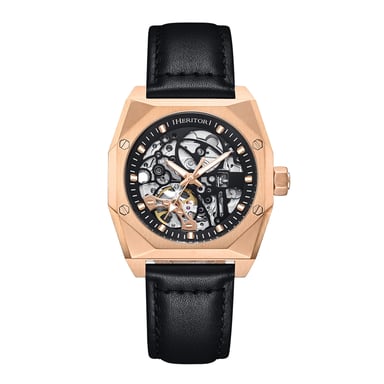 Heritor Automatic Elliott Leather-Band Watch