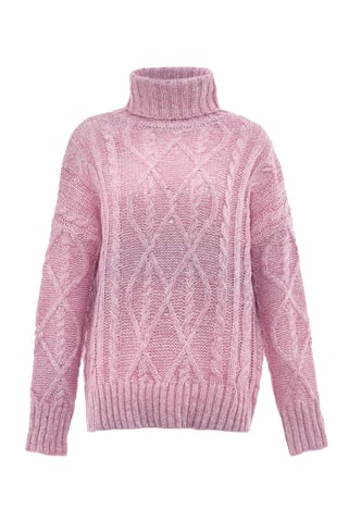 Mymo Turtleneck pullover women rose pink