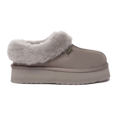 EVER AU Dames Leren Pantoffels - Topknot
