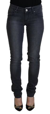 Acht Gray Cotton Skinny Low Waist Women Casual Denim Women's Jeans
