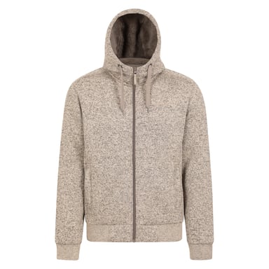 Mountain Warehouse Mens Nevis II Faux Fur Hoodie (Beige)