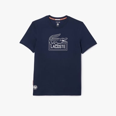 Heren Lacoste Sport Roland-Garros Edition Ultra Dry Tennis T-Shirt in Blauw