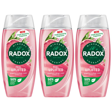 Radox Shower Gel Feel Uplifted With Grapefruit & Ginger Scent 225 ml, 3 Pack.