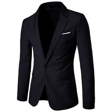 Zwarte casual blazer, slim-fit zakelijke blazer