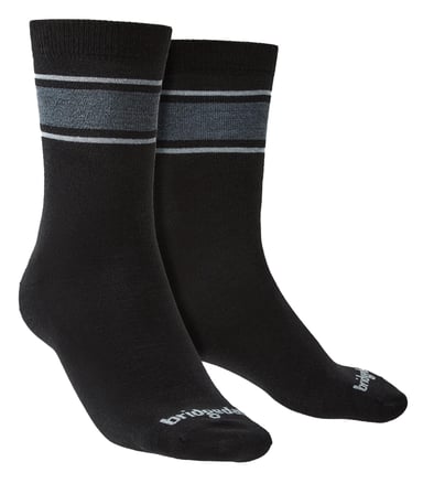 Bridgedale - Heren Liner Basislaag Merino Sokken - Zwart / Lichtgrijs