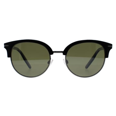 Serengeti Round Womens Shiny Dark Gunmetal Black Mineral Polarized 555nm Green Lela