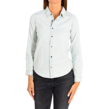 Långärmad jeansskjorta för dam 8381