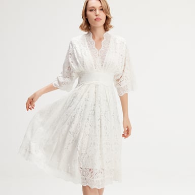 Kimono Sleeves Lace Dress