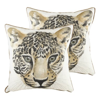 Safari Leopard Cushions (Twin Pack)