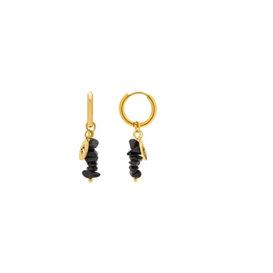 Luxenter Onyx earrings finished in 18K yellow gold - Miald