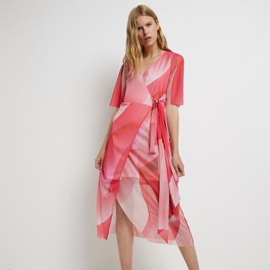 River Island Womens Midi Dress Pink