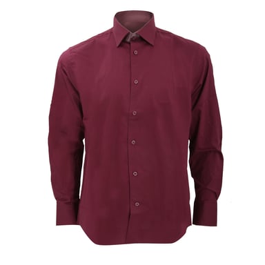 Russell Collection Mens Long Sleeve Easy Care Fitted Shirt (Port)
