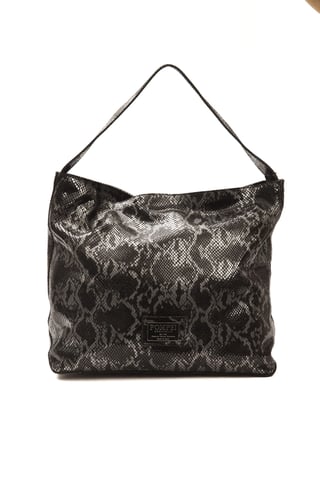 Pompei Donatella Women's Gray Leather Shoulder Bag
