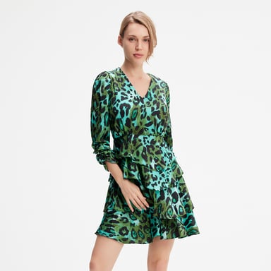 Short leopard print dress