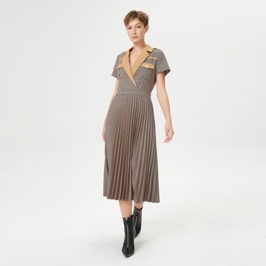 Prince Of Wales Pleated Dress