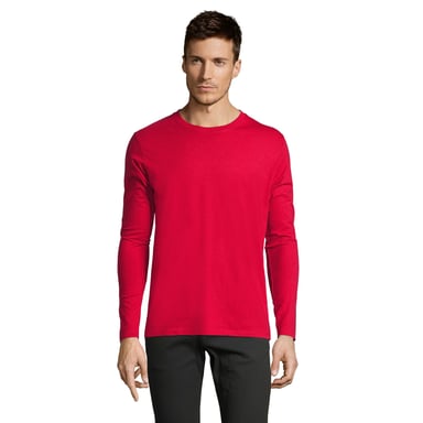 SOLS Mens Imperial Cotton Long-Sleeved T-Shirt (Red)
