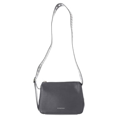 Burberry Helmsley Zipped Crossbody Bag in Black Leather