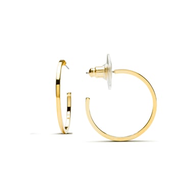 Luxenter baal hoop earrings in 18k yellow gold plated finish