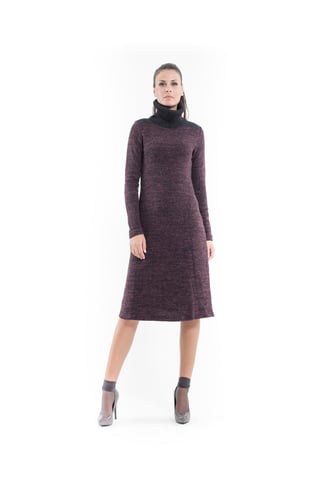 Wool Blend Polo Neck Dress