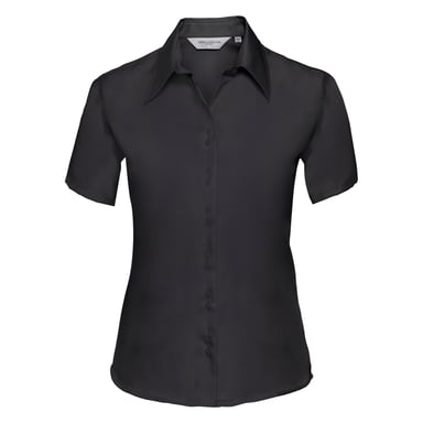 Russell Collection Ladies/Womens Short Sleeve Ultimate Non-Iron Shirt (Black)