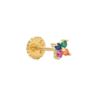 Piercing Luxenter Phanvi Sterling Silver 925 and Multicoloured Zirconia finished in 18 Carat yellow gold