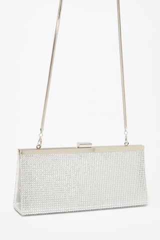 Silver Diamante Clutch Bag