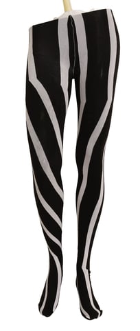 Dolce & Gabbana Black White Striped Tights