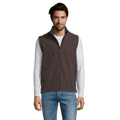 SOLS Mens Rallye Softshell Sleeveless Gilet (Dark Chocolate)