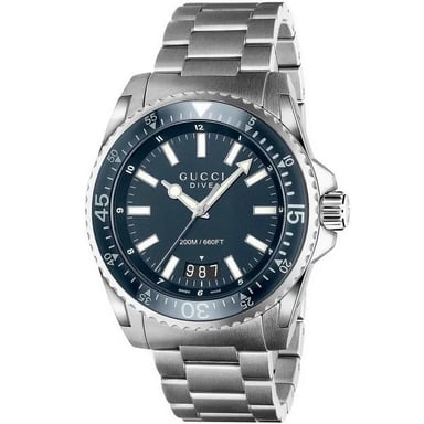 Gucci - Dive Stainless Steel Bracelet Blue Dial Men's XL Watch