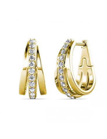 Aurielle Hoop Earrings - Gold and Crystal