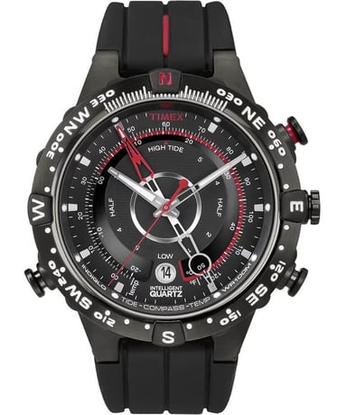 Timex Getijden/temp/kompas Heren Zwarte Horloge T2N720