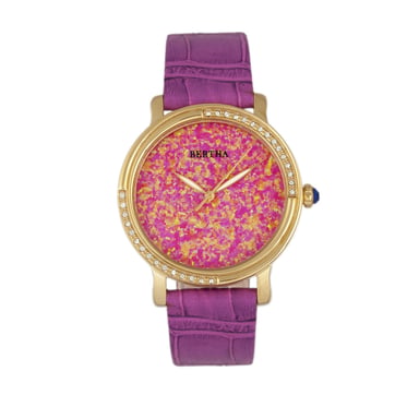 Bertha Courtney horloge met leren band en opaal wijzerplaat